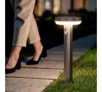 Baliza de Pie Exterior Solar LED 5W 50cm Acero Inoxidable con Sensor de