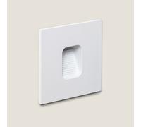 LEDKIA Baliza Exterior LED 2W Empotrable Aluminio Pared Cuadrado Blanco Oli