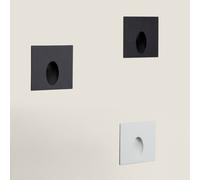 LEDKIA LIGHTING Baliza Exterior LED 3W Empotrable Pared Cuadrado Aluminio Blanco Ellis 2700K Blanco Cálido