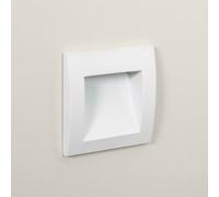 LEDKIA LIGHTING Baliza Exterior LED 4W Empotrable Pared Cuadrado Aluminio Blanco Leif 2700K Blanco Cálido