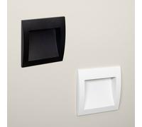 LEDKIA LIGHTING Baliza Exterior LED 4W Empotrable Pared Cuadrado Aluminio Blanco Natt 2700K Blanco Cálido