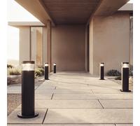 LEDKIA LIGHTING Baliza Exterior LED 5W Superficie Pie 30cm Acero Inoxidable Inti Negro 4000K Blanco Neutro