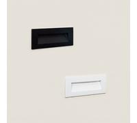 LEDKIA Baliza Exterior LED 7W Empotrable Pared Rectangular Aluminio Blanco