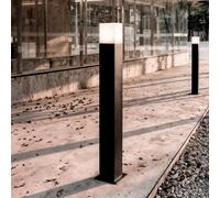 LEDKIA LIGHTING Baliza Exterior Superficie Pie 74cm con Enchufe Tipo F Schuko Augusta Negra Negro E27