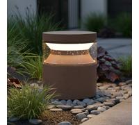 Baliza LED Ideal Lux Boeing, marrón café, altura 15 cm
