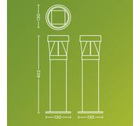Baliza LED solar Avery de Philips, negra, IP44