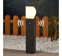 Baliza Lucande Kiran, 60 cm, con sensor, gris, IP44, E27