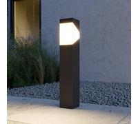 Baliza Lucande Kiran, 60 cm, gris, metal, IP44, E27