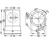 Baliza rotativa montaje exterior H1 2RL 006 295-111 HELLA