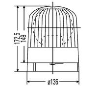 Baliza rotativa Sujeción por magneto H1 2RL 007 552-001 HELLA