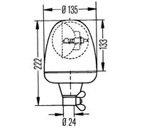 Baliza rotativa Tubuladura H1 2RL 006 846-011 HELLA