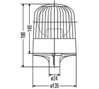 Baliza rotativa Tubuladura H1 2RL 007 551-011 HELLA