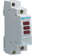 Baliza triple 230 V Ac 3 LED rojos 1 M. Din Hager SVN127