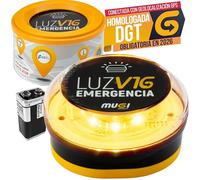 Baliza V16 con Geolocalización Luz Emergencia Coche Homologado DGT V 16 Conectada Geolocalizador 3.0 Dispositivo Obligatorio 2026 Sim Incluida Datos Hasta 2038 Funda Accesorios Señal