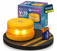 Baliza V16 Homologada DGT con Geolocalización | Luz de Emergencia Coche LED 360° 1km | Conectada Plataforma DGT 3.0 | Resistente a la Lluvia | con Indicador de Batería y Base Imantada | Bip&Drive