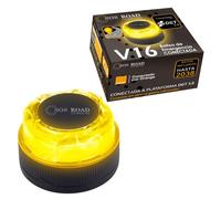 Luz baliza de emergencia para coche SOS Road Connected EL2024 V16/ Homologada/ Base Imantada/ Geolocalizable/ Funciona a Pilas