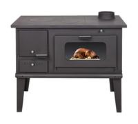BALKAN ENERGY Cocina de leña de Metal 4014 7.9 kW, Grafito, Negro