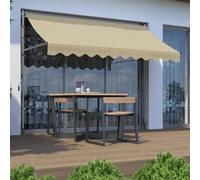 Balkon Markise Ohne Bohren, UV-beständig & Höhenverstellbar, mit Handkurbel, Sonnenschutz Wasserdicht, 400 cm Beige - Ideal para Balkon, Terrasse, Garten