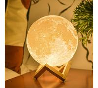 Balkwan Lámpara de Luna 3D LED - 16 Colores, Táctil, Luz Nocturna para Niños, Regalo, Decoración Dormitorio y Salón (7.1 Pulgadas)