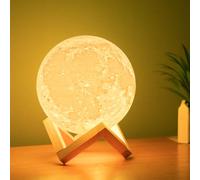 Balkwan Lámpara de Luna en 3D, 16 Colores Luz de Luna Lámpara 3D Táctil Lámpara de Luna LED Luz Nocturna para Niños Regalo Dormitorio Salón Decoración (5.9inch)