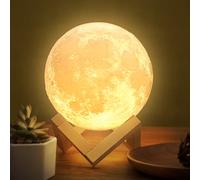 Balkwan Lámpara de Luna en 3D, 16 Colores Luz de Luna Lámpara 3D Táctil Lámpara de Luna LED Luz Nocturna para Niños Regalo Dormitorio Salón Decoración (4.7inch)