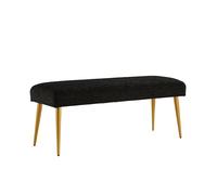 Ball & Cast Banco tapizado para la Entrada, Banco para el Final de la Cama, Banco-Taburete Negro para el Dormitorio con Asiento Acolchado y Patas de Metal, Negro