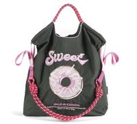 Ball&Chain Bolsa de compras bordada con patrón de donut, bolsa de compras para mujer, 15 x 16 pulgadas, Gris, Medium