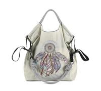 Ball&Chain Bolsa de nailon con inicial bordada, regalo personalizado adecuado para viajes, playa, es un gran regalo para mujeres y mamás, Gris,claro, Medium