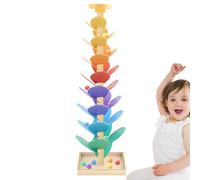 Ball Drop Toy, Wooden Bocce Tree Ball Track with Leaves, Early Education Color Cognition Toy, Ideal para 3 - 7 años Old Toddler Bedroom, School, Daycare, Family Nursery Playtime, 73 cm Wood Multicolor