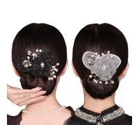 Ball Hair Clip, Flower Hair Bun Clip, Lazy Hair Curler Deft Bun, Elegant floral Ball Hairpin, Fashion Hair Accessories for Women Girls, Bun Clips for Thick/Thin Hair (Black+Gray)