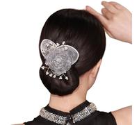 Ball Hair Clip, Flower Hair Bun Clip, Lazy Hair Curler Deft Bun, Elegant floral Ball Hairpin, Fashion Hair Accessories for Women Girls, Bun Clips for Thick/Thin Hair (Gray)