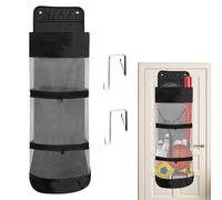 Ball Holder Garage Net - Door Back Tennis Volleyball Storage Mesh Bag,Over The Door Hanging Sports Equipment, Swimming Gear, And Ball Storage With 2 Hooks