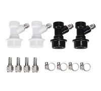 Ball Lock Keg Fittings 4PCS | MFL Threaded Plastic Connector with Adapter Clamp | Quick Disconnect for Homebrew Beer/Kegging Systems | Replace Worn Disconnect Devices