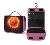 Ball of Fire - Neceser de viaje para mujer, organizador de maquillaje colgante con gancho para champú
