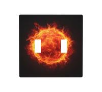 Ball of Fire - Placa de pared para interruptor de doble banda, tamaño estándar, 11,4 x 11,4 cm