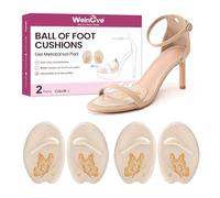 Ball of Foot Cushion Metatarsal Pads - Welnove Non Slip Gel Heel Pads - Heel Cushions to Prevent Toe Sliding, All Day Comfort Shoe Insert for High Shoes, Sandals, Wedding, Party (Beige,2 Pairs)