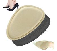 Ball of Foot Cushions Women, Anti-Slip Metatarsal Pads, Soft Forefoot Inserts, Shock-Absorbing, Invisible Fit, for High Heels, Flats, Sandals, Pumps, Hiking Boots, Wedges, 12x7x0.5cm Black Apricot