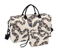 Ball Python - Bolsa de lona decorativa minimalista para viajes nocturnos, bolsa de gimnasio con bolsa de aseo para viajes de negocios, juego de 2 piezas para hombre