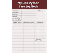 Ball Python Care Logbook: Simple Logs for Feeding Shedding and Maintenance