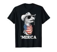 Ball Python Snake Bandera Americana Bandana Sombrero Cowboy Country Camiseta