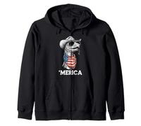 Ball Python Snake Bandera Americana Bandana Sombrero Cowboy Country Sudadera con Capucha