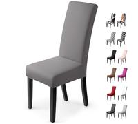 BalladHome Fundas para Sillas 6er Set Fundas Sillas Comedor Cubiertas para Sillas Funda para Silla Desmontable Muy Fácil de Limpiar, Duradera para Diferentes Ocasiones (Paquete de 6, Gris-O)