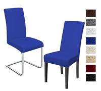BalladHome Fundas para sillas Pack de 2 Fundas sillas Comedor Fundas elásticas, Cubiertas para sillas,bielástico Extraíble Funda, Muy fácil de Limpiar, Duradera (Paquete de 2, Azul Real)