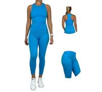 Ballandoro Conjunto de gimnasio para mujer - Juego de Leggins deportivos Push Up y sujetador deportivo, mono completo pantalones cortos de entrenamiento y top fitness, ropa de gimnasia Running Pilates