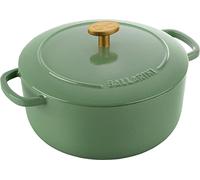 BALLARINI Bellamonte - Cacerola para asar, horno holandés, hierro fundido esmaltado, redonda, 20 cm, 2,5 L, color verde