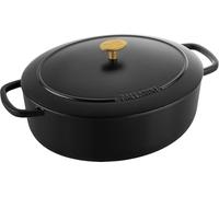 BALLARINI Bellamonte Cocotte, rustidera, olla de cocción hierro colado esmaltado, ovalada, 31 cm, 5,5 l, negro