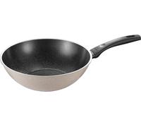 Ballarini Ledro Wok, 28 cm, revestimiento cerámico, inducción, beige | Antiadherente, para todo tipo de cocinas, aluminio, Made in Italy