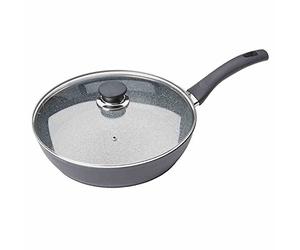 BALLARINI Sartén con tapa, Revestimiento antiadherente, Apta para inducción, Con control de temperatura, 28 cm, Aluminio, Bari Granitium