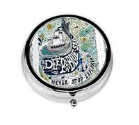 Ballena animal azul profundo. Este pequeño pastillero redondo de viaje de tres compartimentos es perfecto para almacenar medicamentos diarios, vitaminas y sobre la marcha.