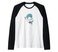 Ballena Azul Hace Karate Camiseta Manga Raglan